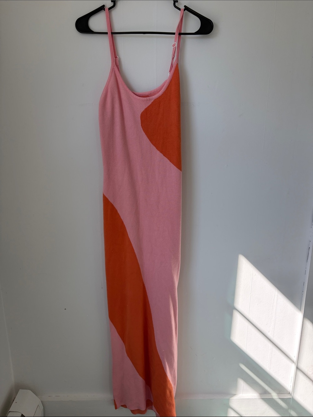 Pink & Orange Spaghetti-Strap Maxi Dress